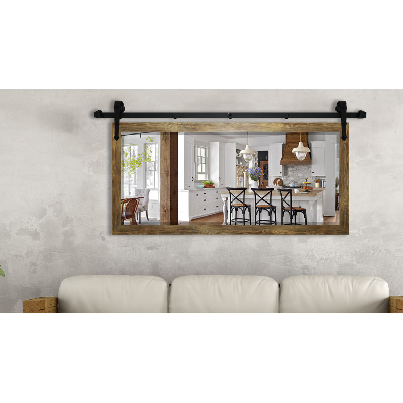 Laurel Foundry Modern Farmhouse Abraham Barnwood Beveled Wall Mirror